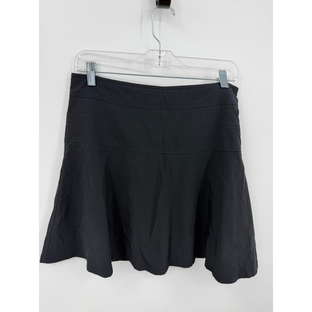 Athleta Skort Women Size 6 Black Activewear Skirt Flared Zip Pocket 983365